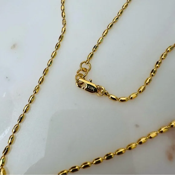 New 18K Gold Beads Chain Real Pearl Chocker Necklace - Picture 7 of 8